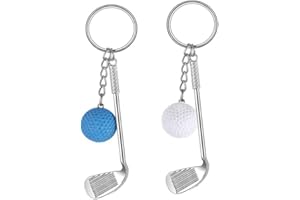 IKAAR Mini Golf Racket Ball Pendant Keyring Key Ring Creative Metal Pendant Tennis Keyrchain Sports Clubs Gift Packt of 2