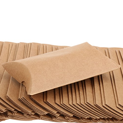 MagiDeal 50 x Kraftpapier Geschenkbox – 15 x 7.5cm – Geschenkschachtel – Kissenschachteln – Gastgeschenk - 4