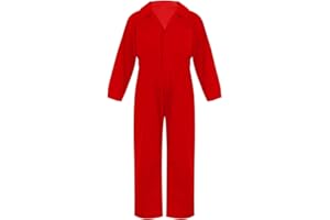Freebily Enfant Salopettes pour Garçons Filles Combinaison Mécanicien Fermeture éclair Costume de Carnaval Tenue de Vol Coverall Flightsuit Cosplay