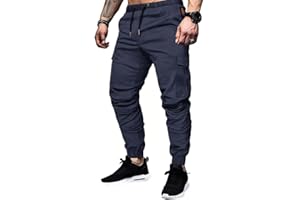 TARAINYA Pantalones Cargo Hombre Algodon Trabajo Chinos Cordón Largo Elasticos con Bolsillos