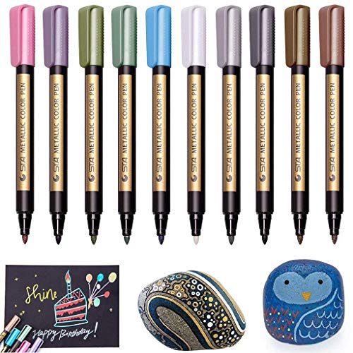 oddis Metallic Marcador Pens, Conjunto de 10 colores metálicas lápiz Marcador para tarjeta Fabricación y DIY álbum de fotos