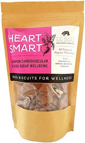 CC Bear Ltd Heart Smart Dog Biscuits For Wellness --- Apple, Organic Beetroot, Organic Cinnamon &amp; Organic Coconut Oil - An Apple a Day! - Help Support the Heart, Cardiovascular &amp; Blood-Sugar Well Being in Your Dog Naturally - 150 Gram Bag (150 Grams)