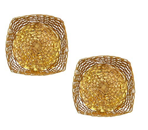 Confidence Empty Basket for Birthday Return Gift Pack for Kids Birthday Empty Basket for Gifting Golden Set of 2 Pack of 1