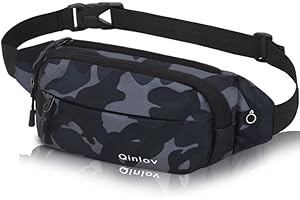 QINLOV Sac Banane Homme Femme Ville De Sécurité pour Voyage Ou Outdoor Sport Waist Pack Fanny Pack pour Vie Quotidienne Ou Randonnée