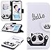 Produktbild Ostop Bunt Gemalt Brieftasche Leder Hülle für Huawei P Smart Plus,Huawei Nova 3i Hülle,[Standfunktion Geldbörse] Hello Panda Drucken Schale Weiß PU Tasche Magnetverschluss Flip Klappe Abdeckung mit Kreditkarte Kartenfach Stoßfest Schutzhülle