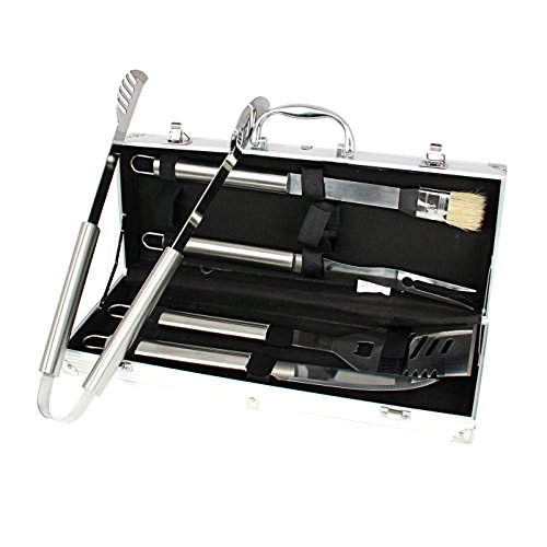 5-teilig Grillbesteck BBQ Besteck Set Grillset Tool Set mit Koffer barbecue - 3