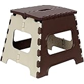 SANWALSA 12 Inch Super Strong Folding Step Stool to Support Adults and Safe Enough for Kids. Opens Easy with One Flip. Great 