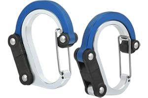 DEMERAS 2 szt. Karabińczyk Klipsy Zewnętrzny Aluminiowy Karabińczyk Wielofunkcyjny Szybko Wiszący Zewnętrzna Klamra Na Camping Piesze Wycieczki (Niebieski)