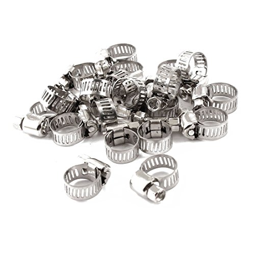 Schlauchschelle - TOOGOO(R) Einstellbare 6-12mm Bereich Schneckengetriebe Schlauchschellen 20 Stueck Silber Ton