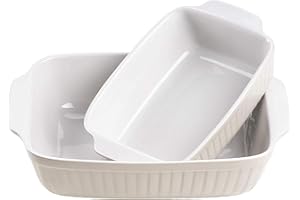 ‎MÄSER MÄSER 931137 Serie Kitchen Time, Auflaufformen rechteckig im 2er Set, eckige Ofenformen, ideal auch für Lasagne, kratz- und schnittfest, Keramik, 33 x 24 x 8 cm / 25,5 x 16 x 7 cm, Grau