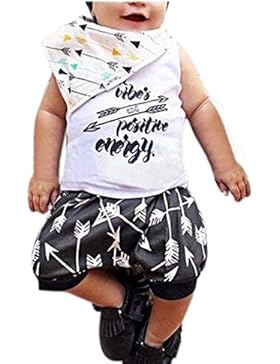 Bekleidung Longra Baby kinder Junge Drucken Ohne Arm t-shirt Tops + Shorts Sommer Outfits Kleidung Set (0-24Monate)