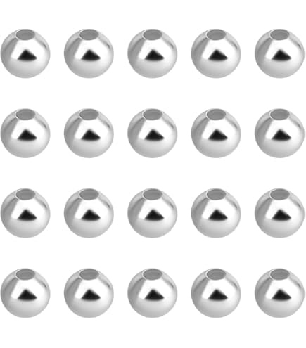Elastische verzilverde ring van 3 mm kralen met sterretje
