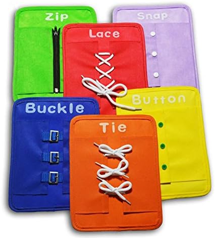 Puzzle Toys Children Early Teaching Props Toddler Early Basic Life Skills Learn- Zip, Snap, Button, Buckle, Lace,Tie