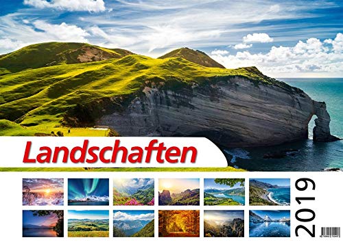 Foto-Wandkalender - Landschaften 2019 DIN A2 quer mit Feiertagen für Deutschland, Östereich und die Schweiz