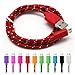Price comparison product image 3FT/1M TQP-CK Micro USB Charger Cable Nylon Braided USB Charging Cable High Speed Micro Cable for Android Smartphones Samsung, HTC, Motorola, LG, Sony, Google and More (1 Meters, Red)