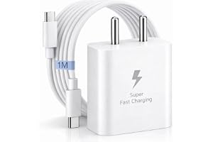 SB 45W Fast Charger Type C to C Cable, PD 3.0 Super Fast Charging 2.0 Compatible for Samsung Galaxy S24 Ultra S23 S22 Plus A Series, USB C Wall Charger Adapter with Type-C to Type-C Cable (White)