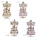 Laxury Windup 3-horse Carousel Music Box Artware/Gift Melody Castle in the Sky Pink/Purple/Blue/Gold Shade for Option