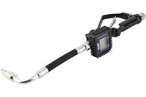 DIYEENI Pneumatisch Zapfpistole mit Drehgelenk 1/2", 35L/min max. Durchflussvolumen, 5 Einheiten Liters Gallons Pints Quarts Kg, Tankstellen-Pistole für 8-5000 mPas Schmieröl Maschinenöl Frostschutzmittel