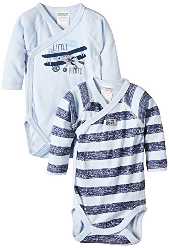 Absorba Baby-Boys Fantaisie Boutique Striped Bodysuit, Blue (bleu Ciel 41), 0-3 Months (Manufacturer Size:3 Months)