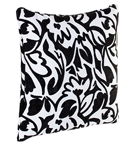 Jacquard Deko Kissen Zierkissen Couchkissen Sofakissen Motivkissen – mit Füllung Größe: ca. 40×40 cm Farbe: Schwarz/Weiß – von Brandsseller - 2