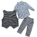iEFiEL Xmas Gentleman 3pcs Newborn Baby Boys Waistcoat Pants Shirt Outfits Sets Clothes 0-6 Months