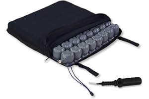Mobiclinic®, Coussin D'air, Soulagement de la Pression et Prévention des Escarres, Idéal pour les Fauteuils Roulants, 40x40x6 cm, Housse Respirante et Lavable, Pompe et Kit de Réparation Inclus, Q-AIR