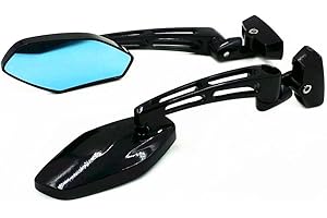 BHYSHOP Aluminum Sport Street Bike Rearview Racing Side Rear View Mirror Mirrors for Ninja ZX 6R 7R 9R 10R YZF R1 R6 GSXR Hayabusa CBR 250 600 F4i 929 954 1000 RR (Black)