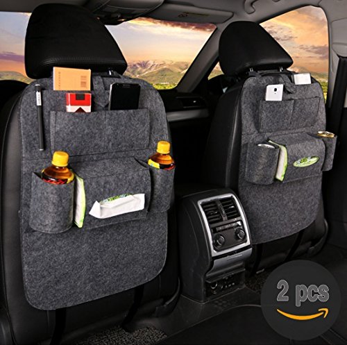 2 Pcs Fristee Rückseite Sitz Auto Organizer für Kinder mit Tablet Halterung mit Kick Matte und Sitz cover-double