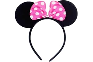 INCEPTION PRO INFINITE Cerchietto Con Orecchie - Fiocchetto Fuxia - A Pois Bianchi - Accessori - Abito Minnie - Topolina - Donna -