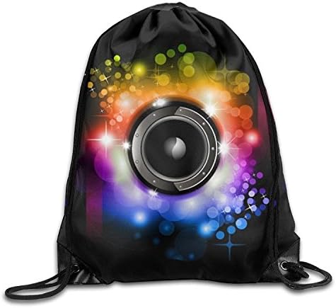 Yesliy Neon Musics Unisex Home Rucksack Shoulder Bag Travel Drawstring Backpack Bag
