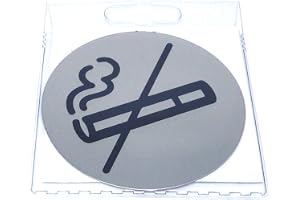 Durable Skylt Rökning ej tillåten, Rund dörrskylt, silverfärgad, 491123