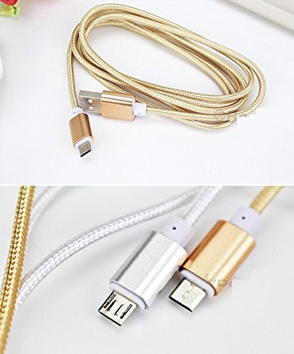 Reido® Nylon (Gold) USB Datenkabel für Samsung S7 S6 edge Galaxy S5 (Nylon geflochten) Galaxy S7 S4 S3 S2 S6 S5 S6edge Samsung Galaxy S6 S5 S7edge Galaxy I9300 S4 S5 I9300 I9505 S4mini S2 i9100 Galaxy S4 Galaxy S3 S3Mini S5mini Galaxy S3mini / S4mini / S5mini I9505 Galaxy S4 I9300 Galaxy I9100 I8190 I9500 Micro-USB (kein Original) (GOLD Nylon Usb-Datenkabel) - 5