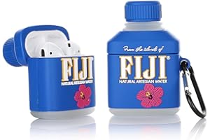 LEWOTE Derhom Silikonowe etui Zabawna Okładka Kompatybilna z Apple Airpods 1 i 2 [Seria Napojów] (Kwiatowa Woda Mineralna)