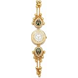 RAJAT SUNDARI Kashmiri Bracelet Watch for Women | Kundan Stone Work, Ghungroo Charms & Pearl Accents | Traditional Ethnic Jewelry Watch for Wedding, Party & Special Occasions: 