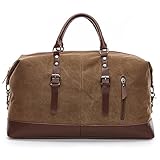 Fresion Vintage Reisetaschen Leder Segeltuch Holdall Herren...