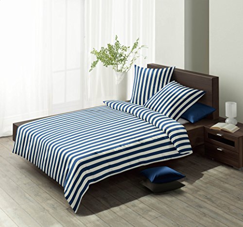 fleuresse Riva 143308 Fb. 2 Feingewebe-Bettwäsche plus 2 x Kissen 80/80, 200 cm x 200 cm, jeansblau - 2