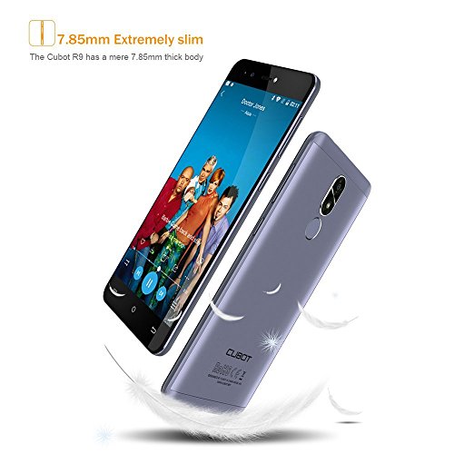 CUBOT R9 Smartphone Android 7.0 Unlocked 3G Telefono Cellulare,5.0 Pollici HD IPS Display,MT6580,Quad-Core 1.3GHz,2GB RAM+16GB ROM, Fotocamera Principale Doppia 13M/5MP,Dual SIM WiFi GPS Bluetooth Fingerprint Scanner Cellulare Smartphone in Offerta (blu)