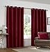 Produktbild Yale schwere Chenille Öse/Ring Top Gefüttert Paar Vorhänge, Polyester, Rotwein Rot, 168 x 229 cm