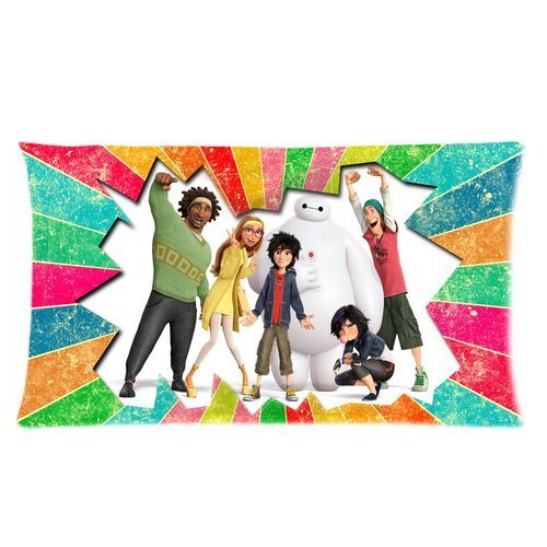 Stylish Design Cartoon Film Big Hero Cute Hiro Baymax GoGo Tomago Wasabi  Honey Lemon personalized pillowcase hotsale for Children 20x36 Two sides-1