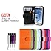 Sell-Ideas® Samsung Galaxy S4 SIV, S3 SIII , S4 mini, S3 mini and Galaxy Note 3 III Wallet Case Cover Pouch With Free Screen Protector and Mini Stylus (Samsung Galaxy S4, Purple Standard Case)