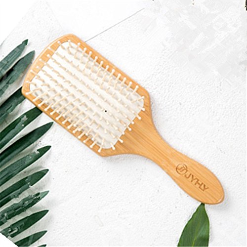 Jyhy Cheveux Vent Brosse de massage en bois naturel, Beauté Spa Massager Massage Peigne, Big Taille Cheveux Démêlant Peigne Brosse, pour tous les types de cheveux améliorer la pousse des cheveux
