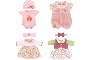 WANDERGO Vestiti per Bambole 35-45 cm, 4 pezzi Vestiti per Bambole Reborn per New Born Baby Doll, accessori bambole reborn per bambole da 16-18 pollici/35-45 cm