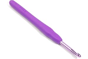 BUOKKON 5 mm Crochet Hook, Aluminum Soft Grip Rubber Handle Needles Ergonomic Knitting Needles Crochet Needle for Beginners and Handmade DIY Knitting Crochet (5 mm)