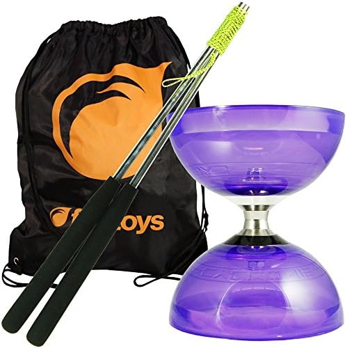 Cyclone Quartz Diabolo (Purp) - Triple Bearing Clutch Diablo - w/ Henry's Metal Hand Sticks &amp; FT Bag