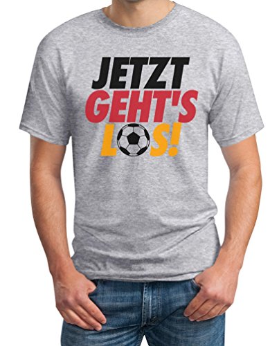 Jetzt Geht’s Los Deutschland WM 2018 Fanartikel EM Fanshirt T-Shirt Large Grau