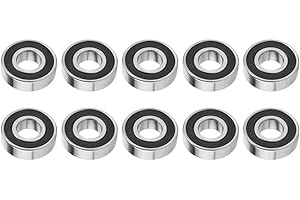 VIKYE Rodamientos de bolas, 10pcs 6204-2RS Sello de doble cara de alta velocidad Rodamiento rígido Rodamiento rígido de bolas Rodamiento rígido de bolas Doble sellado 17x47x14mm