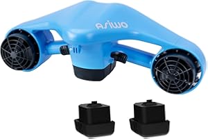 Asiwo Submarina Scooter con 2 baterías Dual Motor Patinete Subacuático EléctricoOLED De Montaje En Cámara De Acción para bucear, Nadar, bucear, Aventuras y perseguir Peces