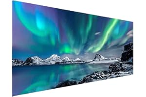 Eletiffi Diamond Painting Cuadros Diamantes 5d Pintura Pintar con Kit Completo Punto de Cruz Puzzle Dibujos DIY Infantil Paisajes Cuadros Decoracion Salon Modernos Aurora Boreal