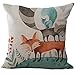 Produktbild monrose Fox Print Sofa Bett Dekoration Kissenbezug Kissenbezug-Dekorativer Kissenbezug - Quadrat Wurf Kissenbezüge Set-Haus Dekoration -Für Autos Wohnzimmer Schlafzimmer Dekor