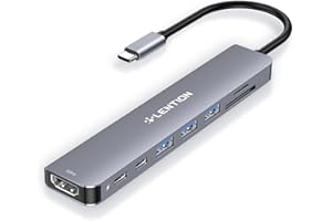 LENTION 8 in 1 USB C Hub, Adaptor with 4K 60Hz HDMI, Type C Data Port, 100W PD Charging, SD/Micro SD Card Reader, 3 USB 3.0, for 2023-2016 MacBook Pro, New Mac Air/Surface, More, (CE18s, Space Gray)